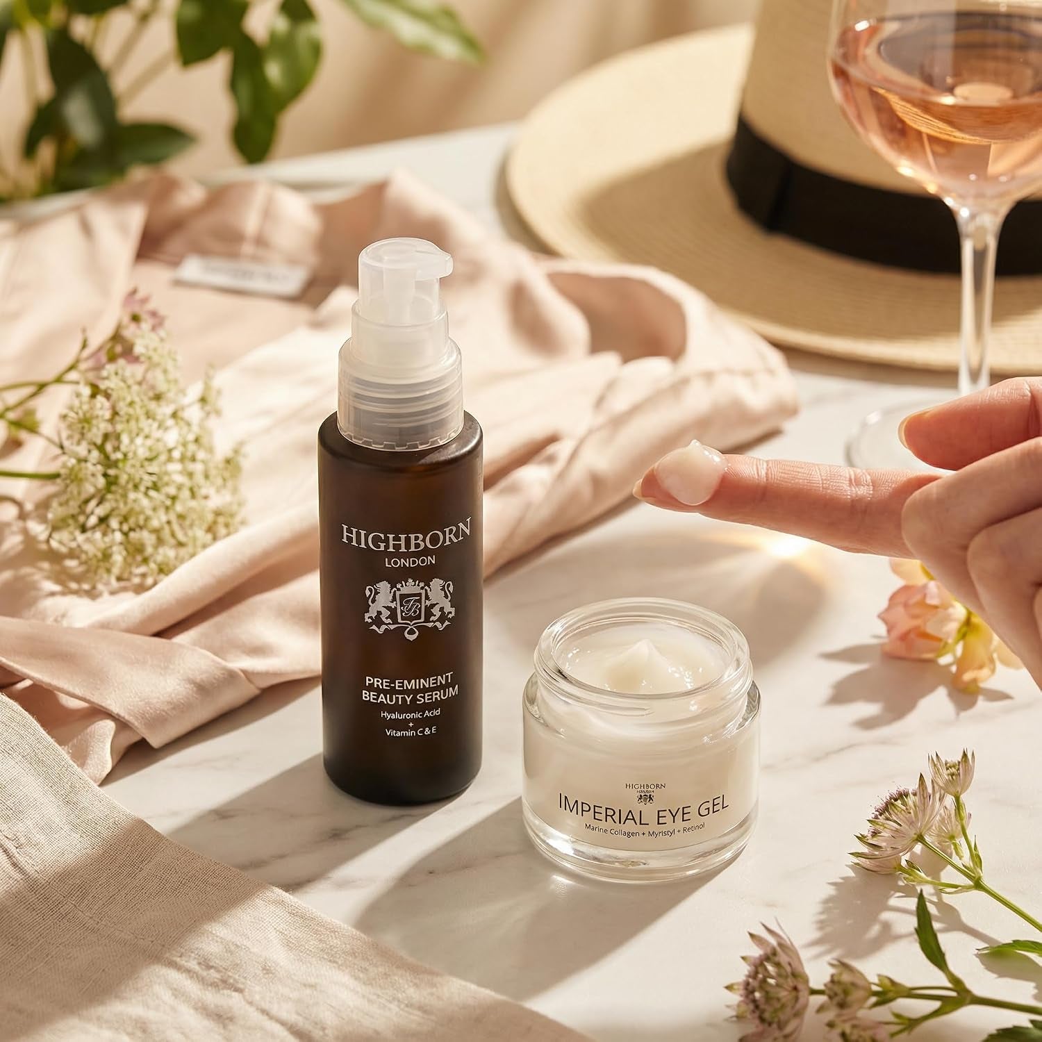 London Revive and Defy Starter Kit - Pre-Eminent Beauty Serum & Imperial Eye Gel for Dark Circles, Puffy Eyes & Wrinkles W/Plant Collagen
