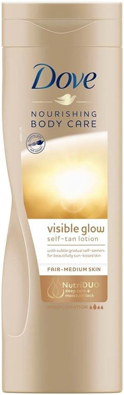 12 Pack of  Nourishing Body Care Visible Glow Gradual Self-Tan Fair to Medium Body Lotion 400Ml