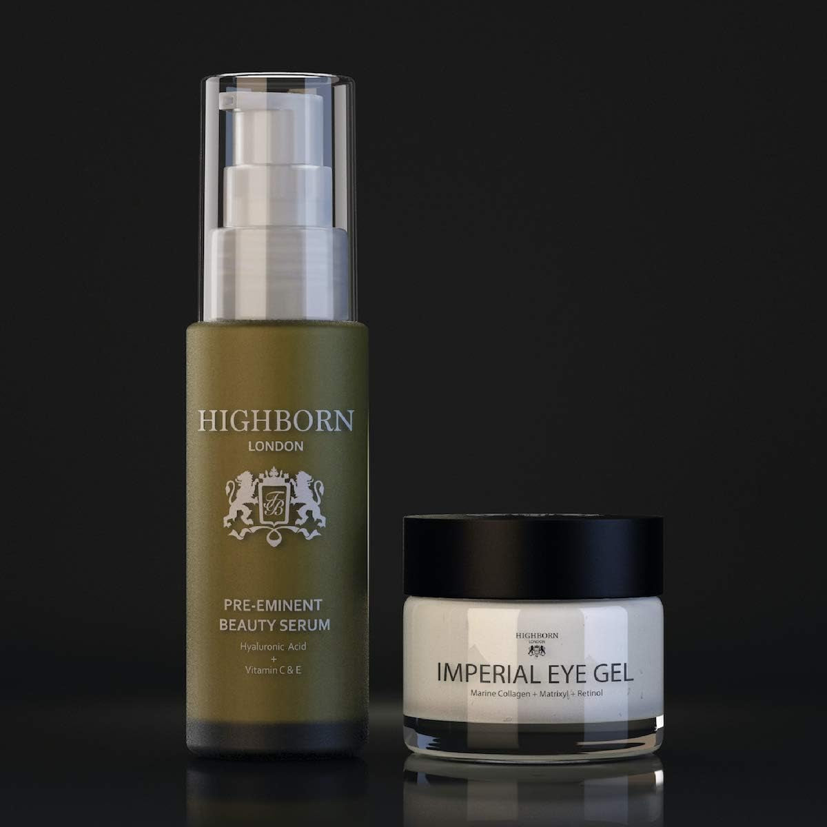 London Revive and Defy Starter Kit - Pre-Eminent Beauty Serum & Imperial Eye Gel for Dark Circles, Puffy Eyes & Wrinkles W/Plant Collagen
