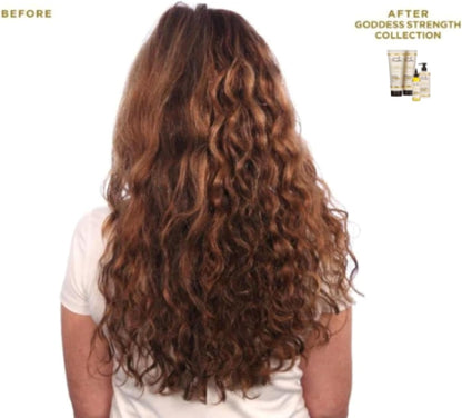 Goddess Strength Sulfate Free Shampoo, Hair Conditioner, Leave in Conditioner & Hair Treatment Oil Made with Castor Oil (4 Products)