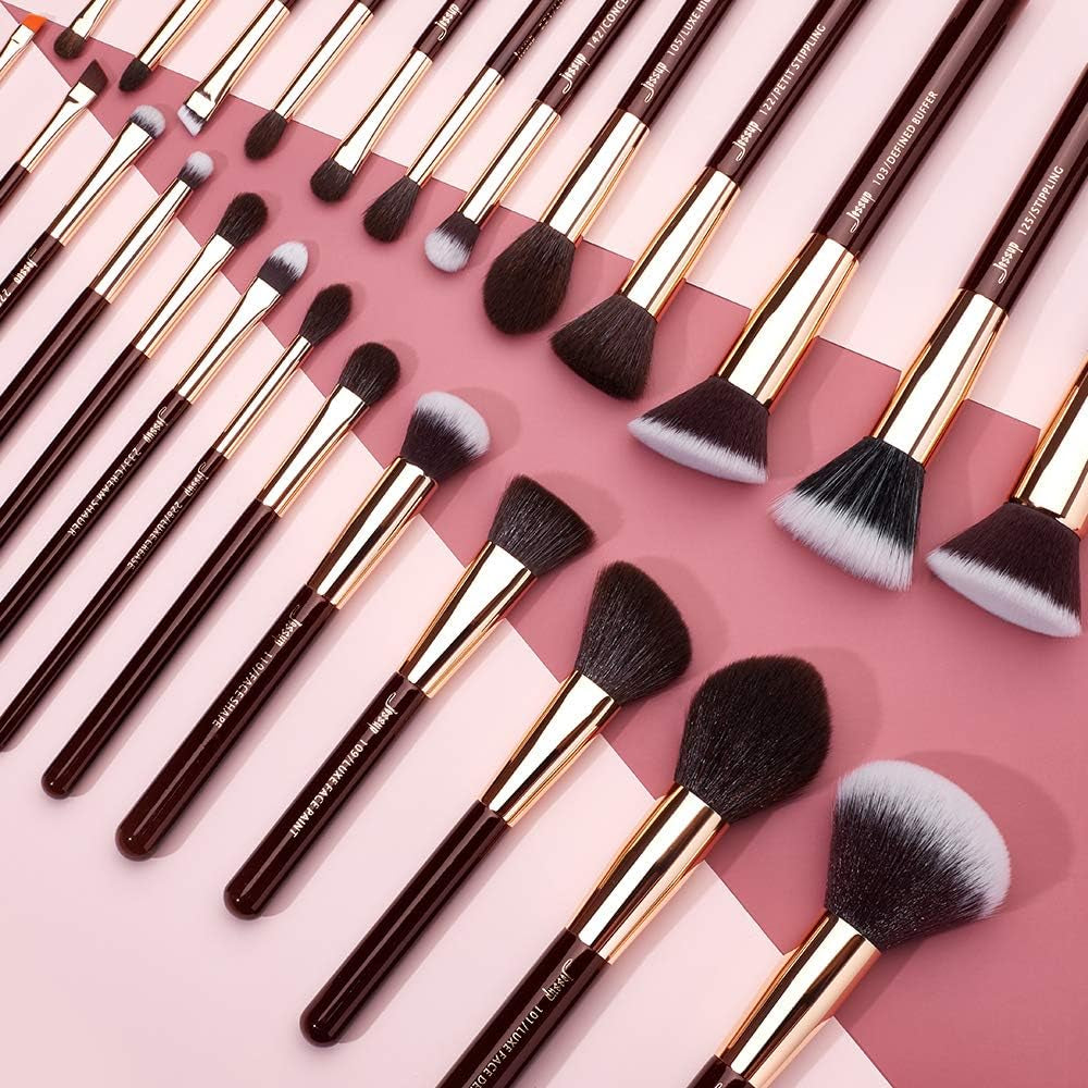 Professional Makeup Brush Set with Labeled for Face & Eye 25Pcs T280