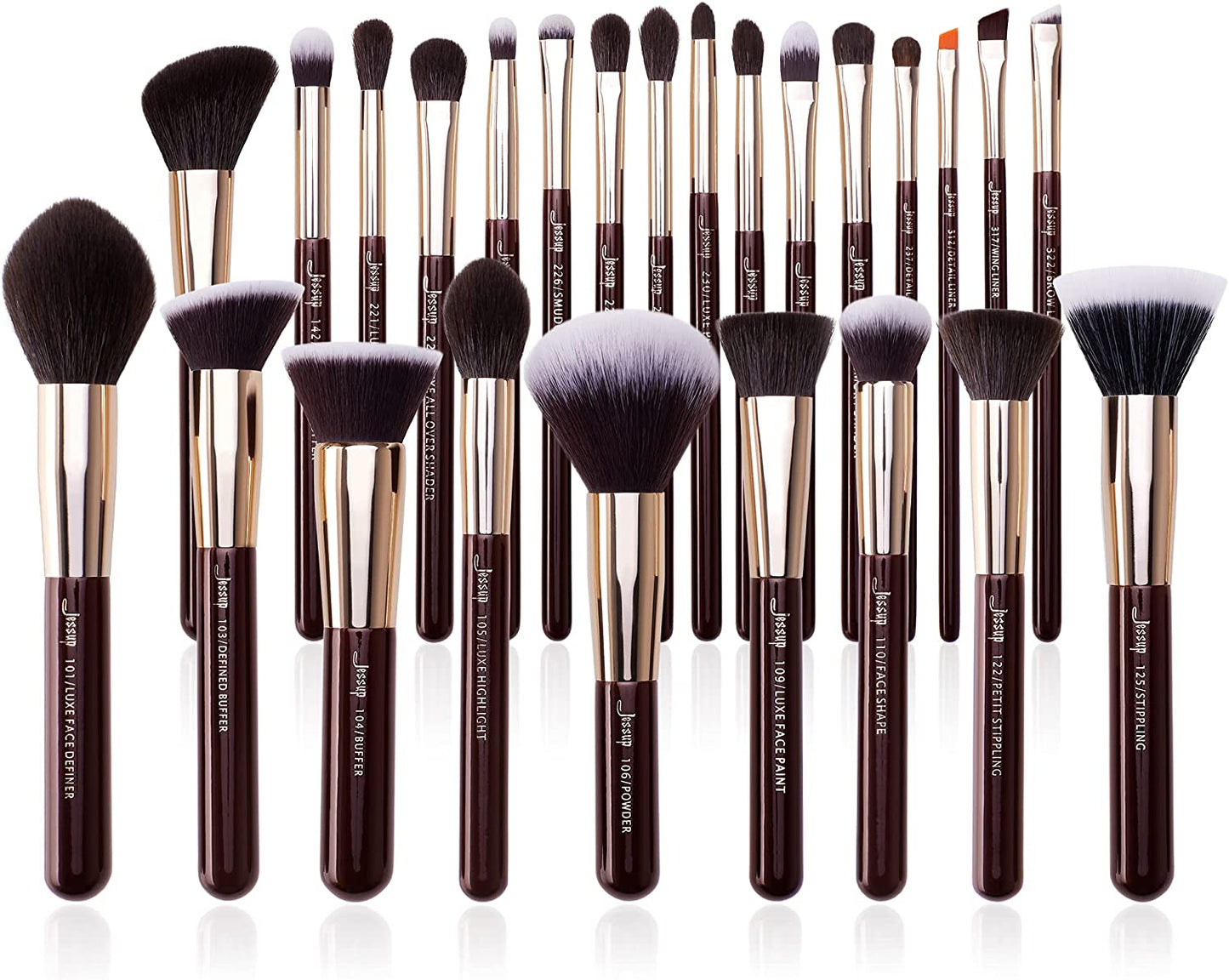 Professional Makeup Brush Set with Labeled for Face & Eye 25Pcs T280