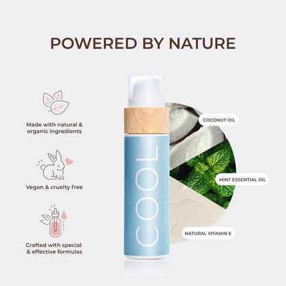 Cool after Sun Organic Oil for Gentle Regeneration after Sunbathing and Solarium, Moisturises, Revitalises and Soothes, Mint Fragrance, Nourishing Oil for Massage (110)
