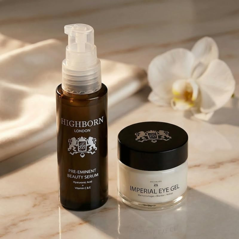London Revive and Defy Starter Kit - Pre-Eminent Beauty Serum & Imperial Eye Gel for Dark Circles, Puffy Eyes & Wrinkles W/Plant Collagen