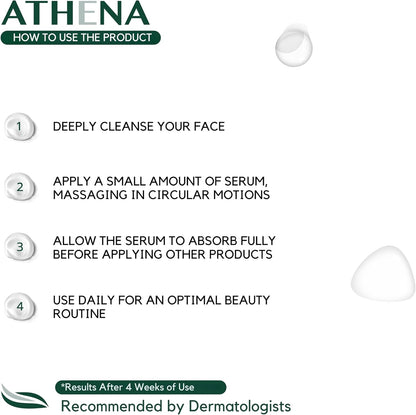 Athena Anti-Wrinkle Face Serum – Pure Bio Hyaluronic Acid – Instant Effect – Vegan & Natural – Dermatologically Tested – Hydrates & Smooths – Made in Italy, 30Ml