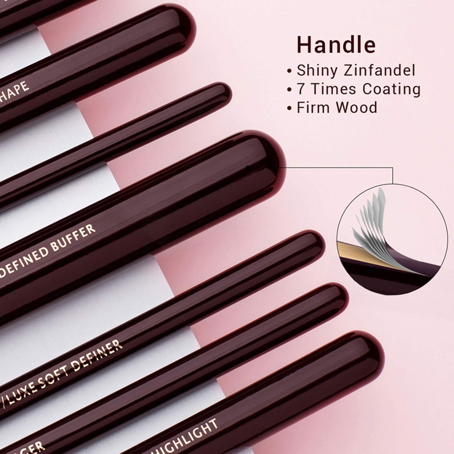 Professional Makeup Brush Set with Labeled for Face & Eye 25Pcs T280