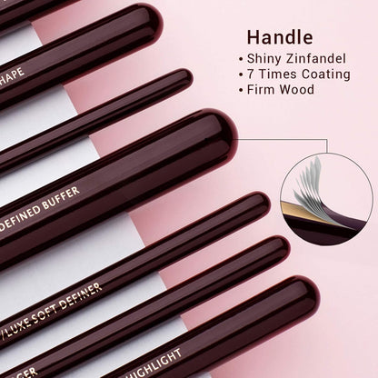 Professional Makeup Brush Set with Labeled for Face & Eye 25Pcs T280