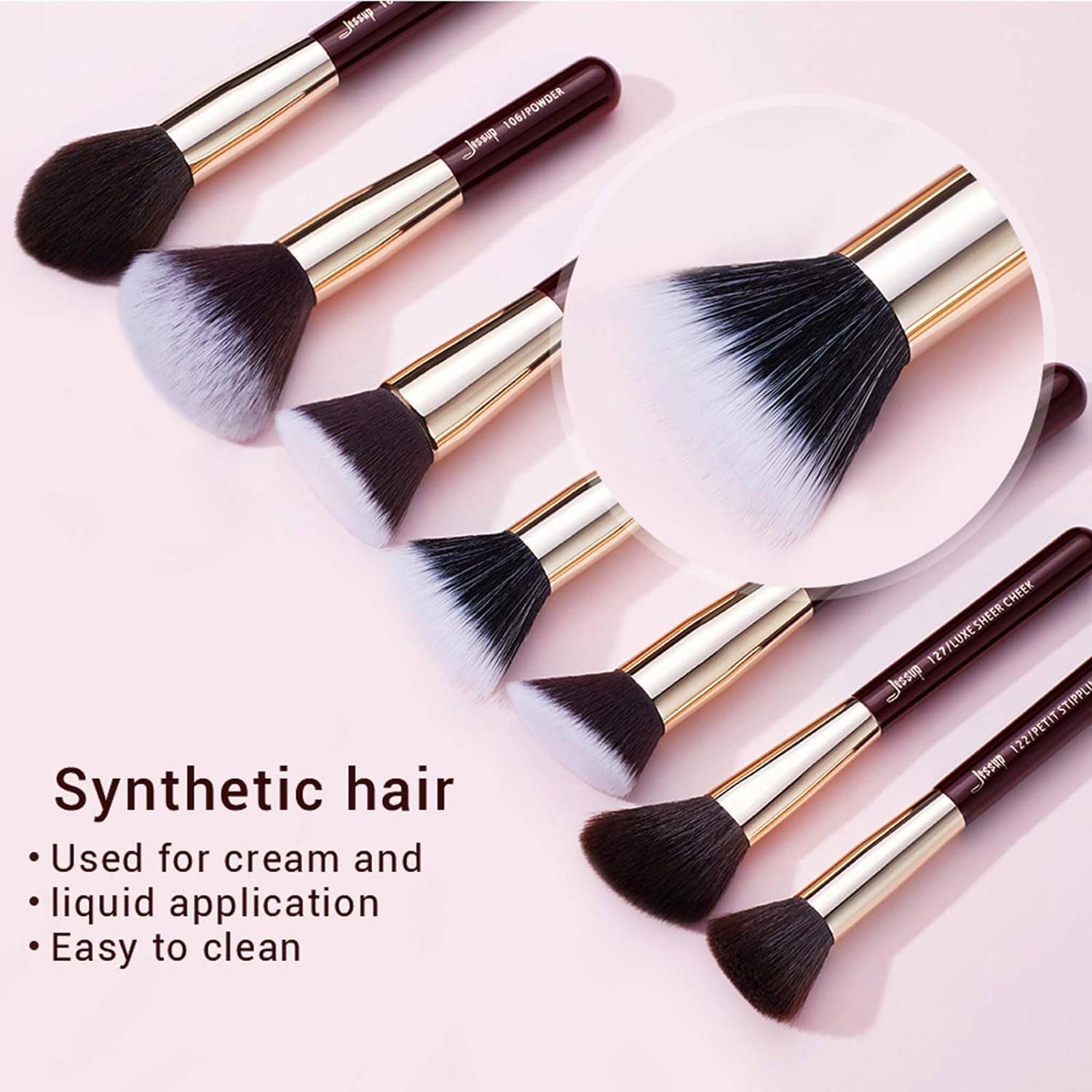 Professional Makeup Brush Set with Labeled for Face & Eye 25Pcs T280